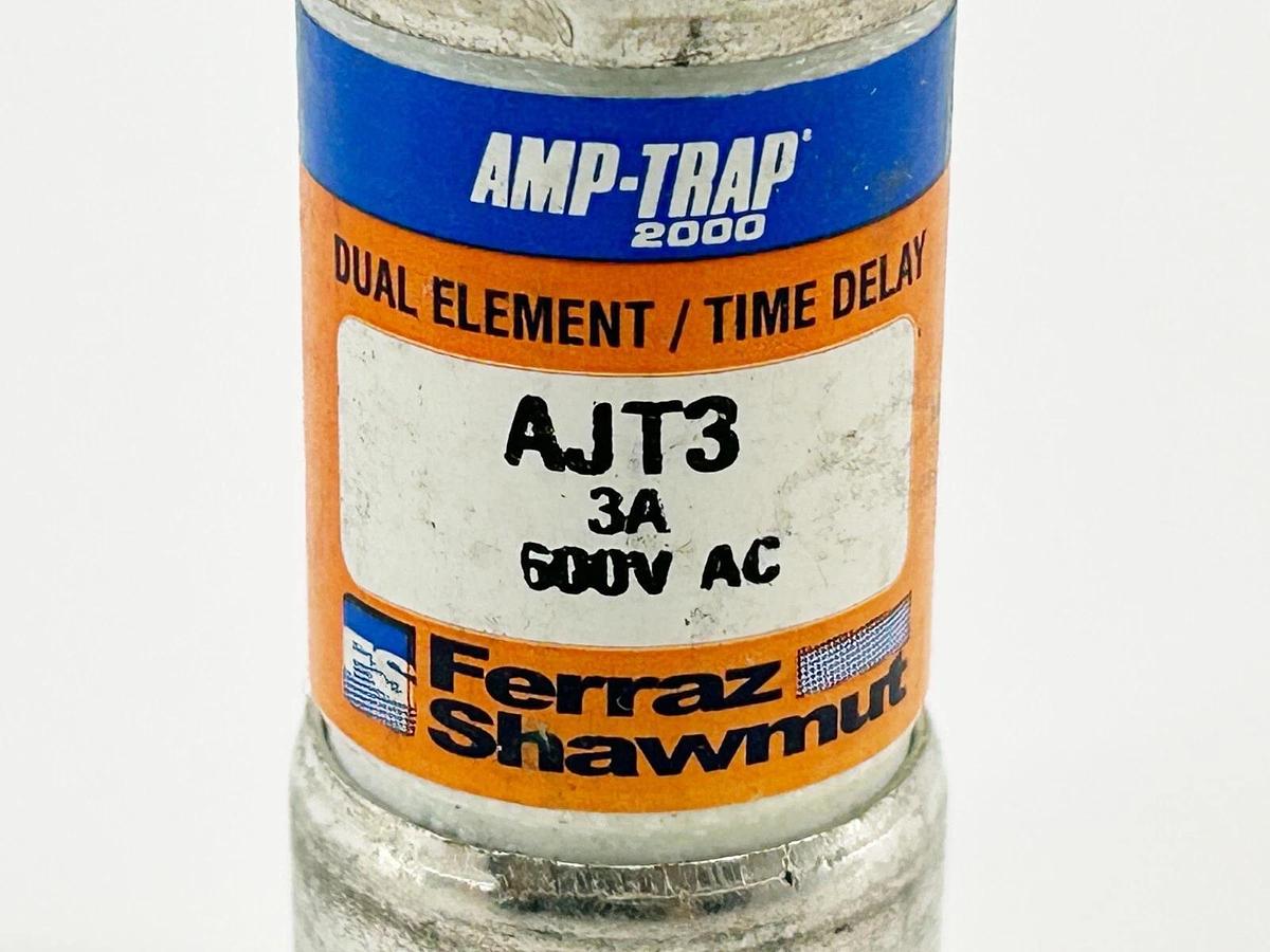 New Lot of 3 Farraz Shawmut AJT3 Dual Element Time Delay Fuse 3A 600V No Box
