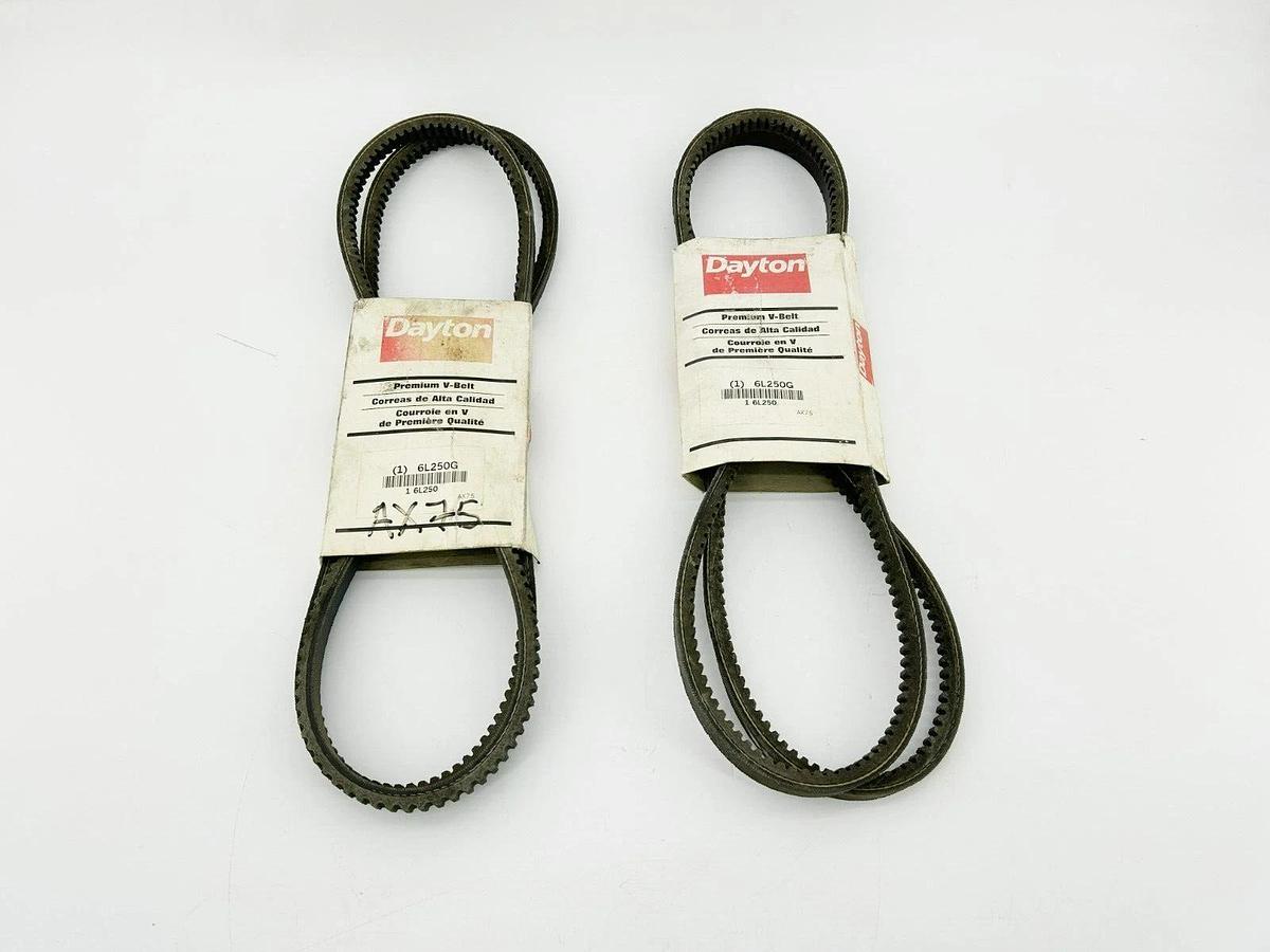 Lot of 2 New Dayton 6L250G Cogged Belt, 77" Length, AX75