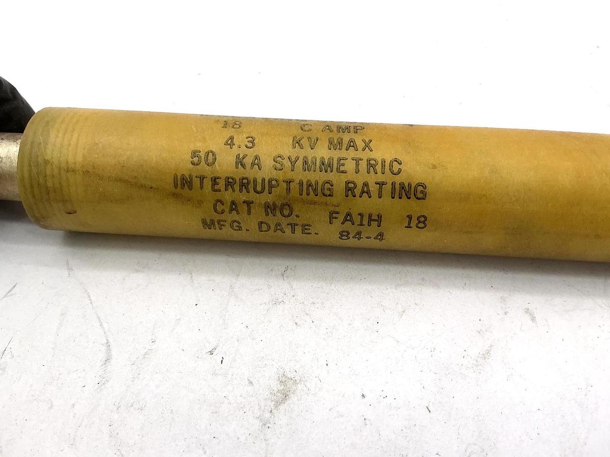 New McGraw-Edison FA1H18 NX Fuse 18A 4.3KV Max Mounting Code 4 - No Box