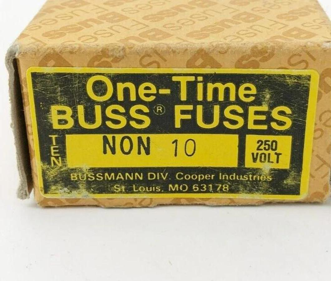 Lot of 9 New Bussmann NON-10 Fuses 10A 250V Class K5