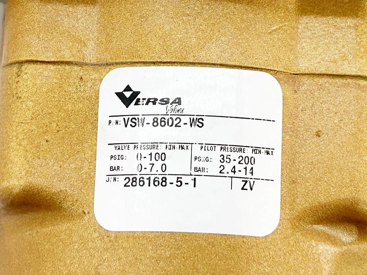 New Versa VSW-8602-WS Selector Valve 200PSIG 14Bar