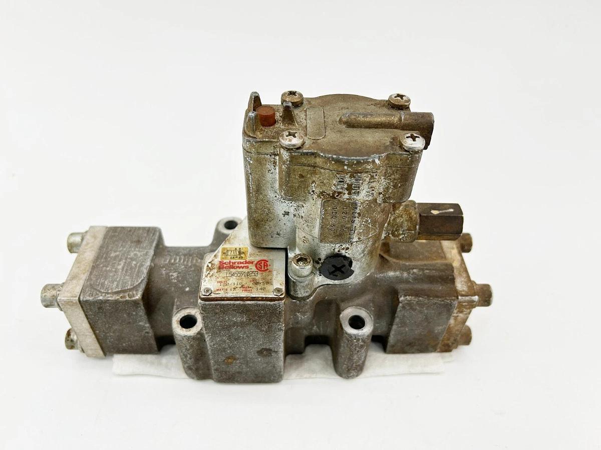 Used Schrader Bellows L5455910253 Solenoid Valve 12W 120V 140PSI W/ Pilot