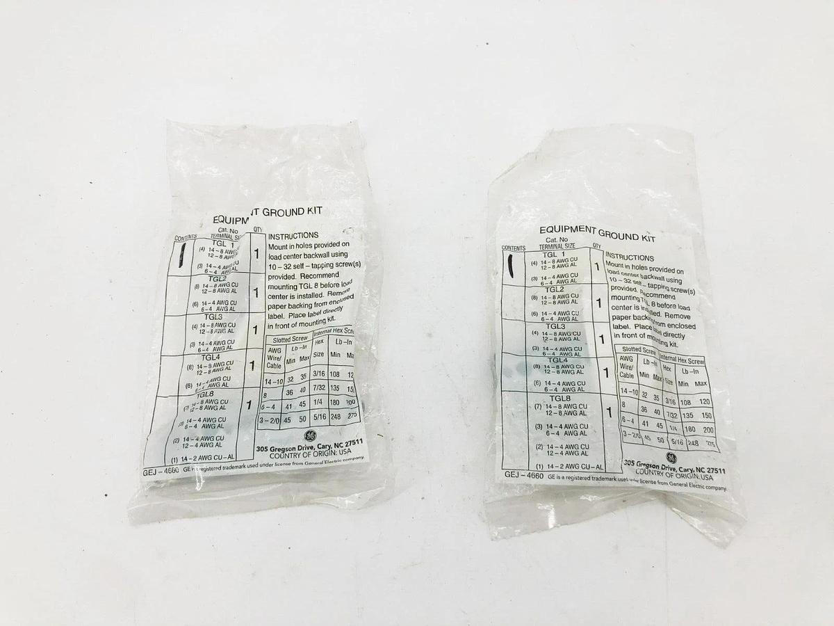 Lot of 2 New GE General Electric TGL1 Equipment Ground Kits 32WR72