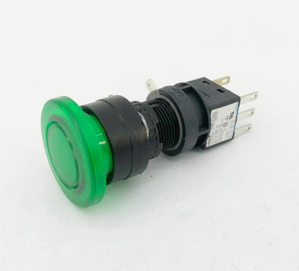 New IDEC HA1L-M3C54-G Green Oversized Illuminated Pushbutton 30mm 1NO 1NC