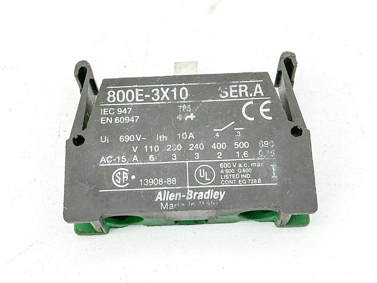 Used Lot of 4 Allen Bradley 800E-3X10 Contact Block 690V 10A Ser.A - No Box