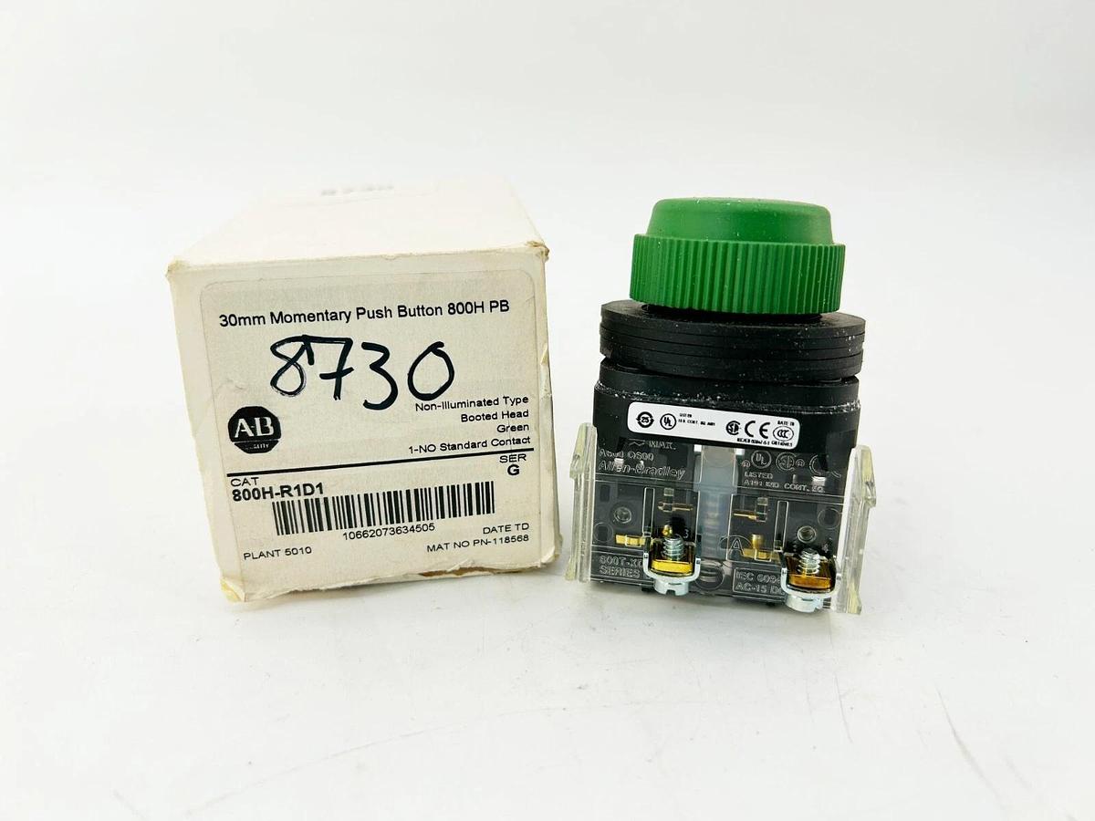 New Allen Bradley 800H-R1D1 30mm Momentary Push Button 800H PB