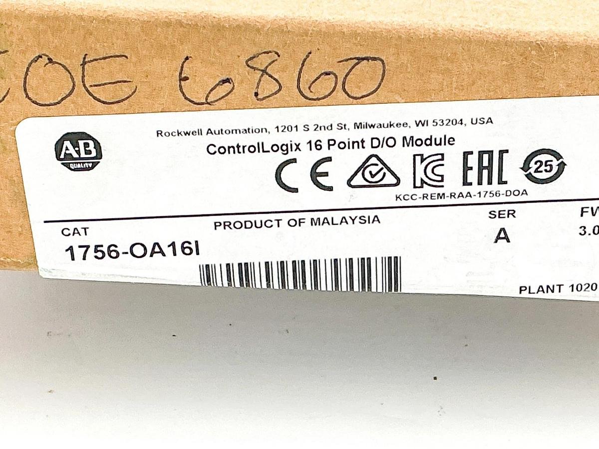 New Allen Bradley 1756-OA16I ControlLogix 16 Point D/O Module 24VDC Ser.A