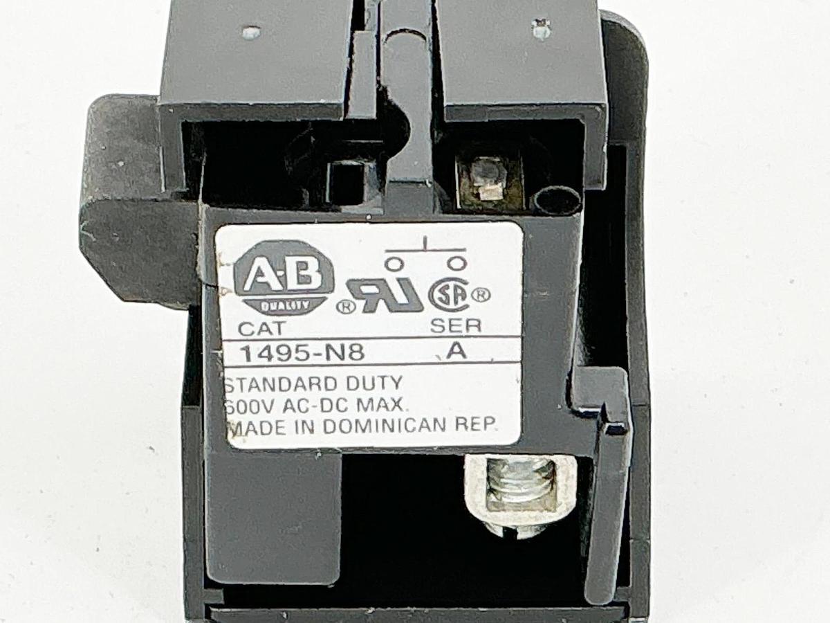 New lot of 3 Allen Bradley 1495-N8 Auxiliary Contact 600V Standard Duty Ser.A