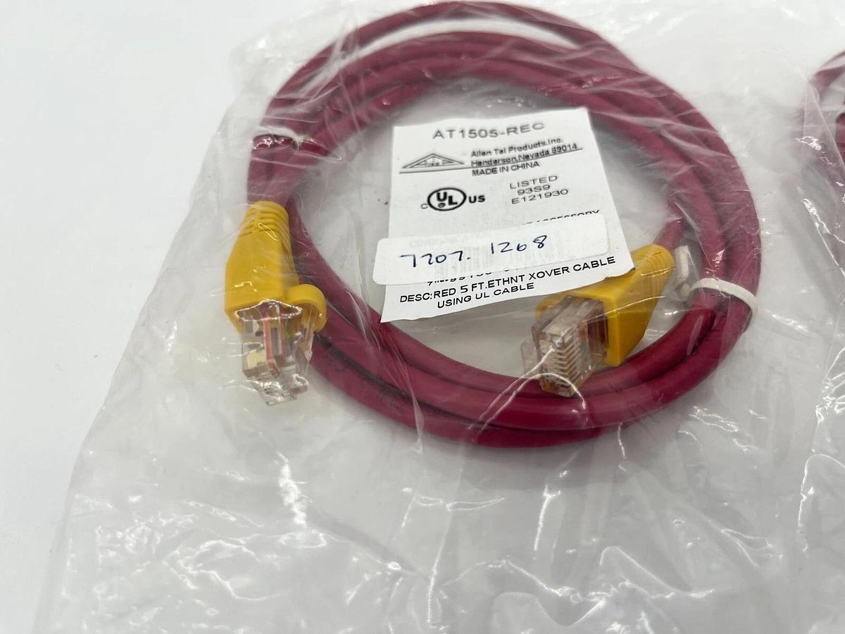 Lot of 2 Allen Tel AT1505-REC Cat 5e Crossover Cables 5ft Length