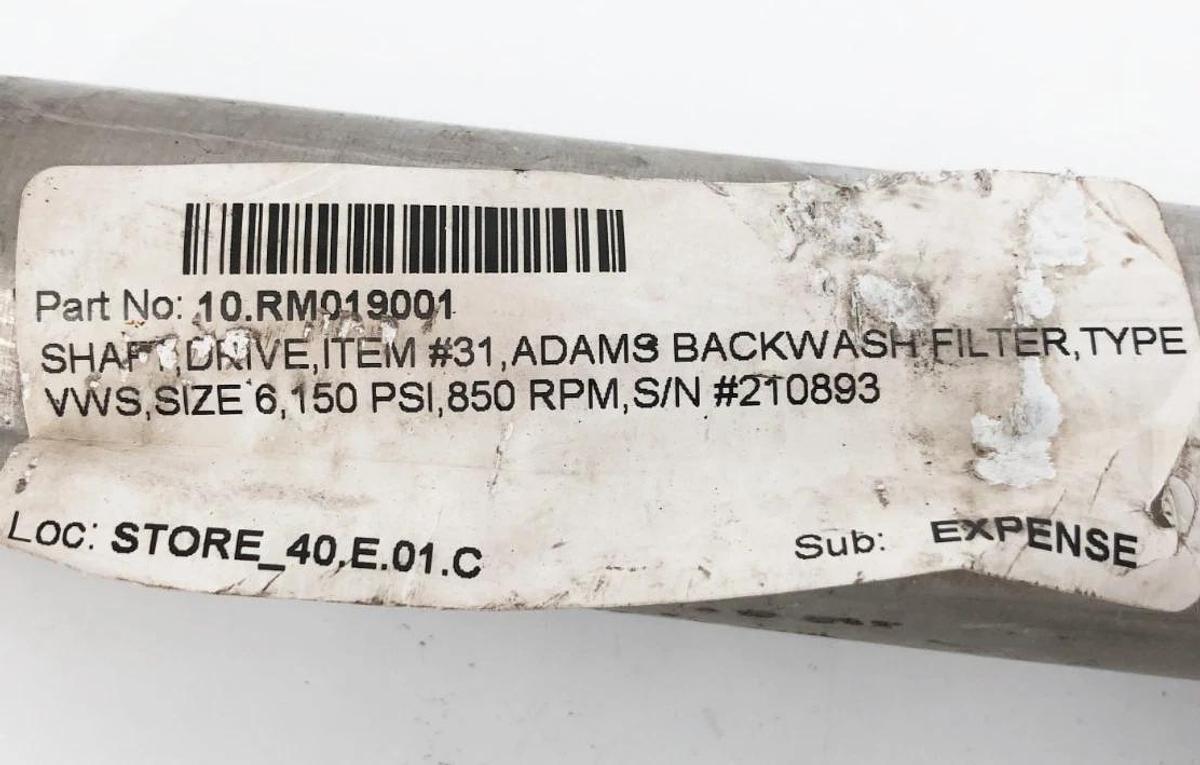 New Drive Shaft for R.P Adams Type VWS Size 6 Strainer 150psi 850rpm - No Box