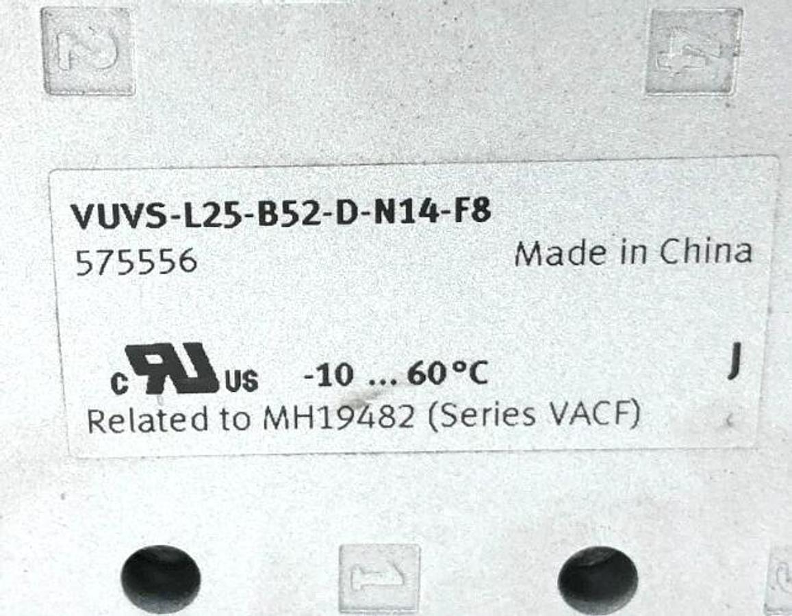 New Festo VUVS-L25-B52-D-N14-F8-1B2 Solenoid Valve 24VDC 3.3W 575556 - No Box