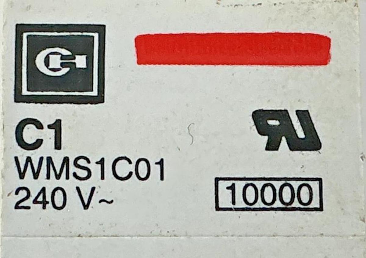 Used Lot of 2 Cutler-Hammer WMS1C01 Circuit Breaker Type C C1 1-Pole 1A 240V