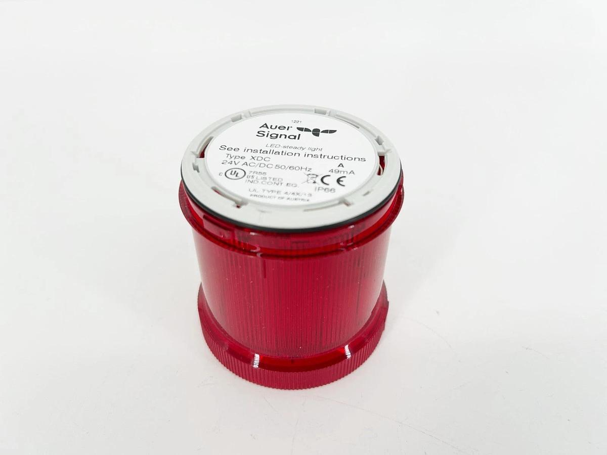 New Auer Signal 900012405 Steady LED Light Red 24VAC/DC