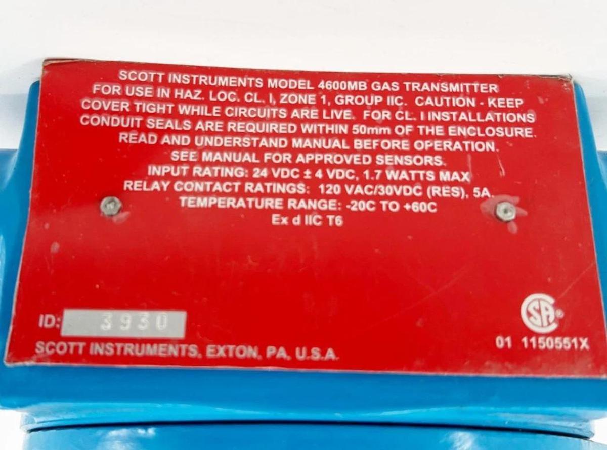 New Scott 4600MB Universal Gas Transmitter w/ H2S Sensor 24VDC - No Box