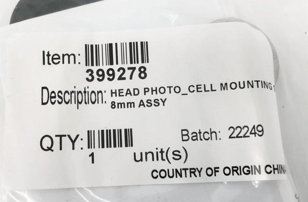 New Videojet 399278 Head Photo-Cell Mounting 8mm Assembly