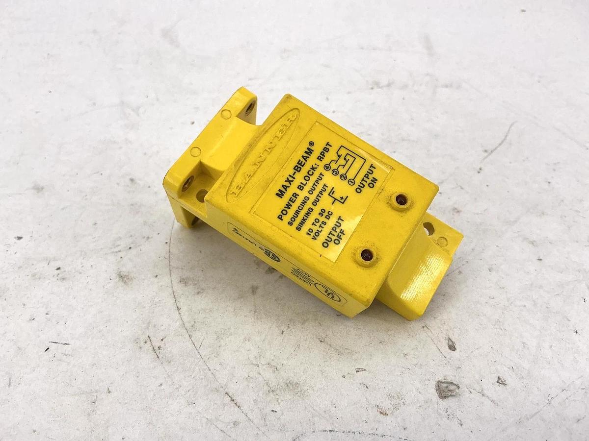 Used Banner Engineering RPBT Maxi-Beam Power Block Photoelec Sensor 4P 10/30VDC 25643