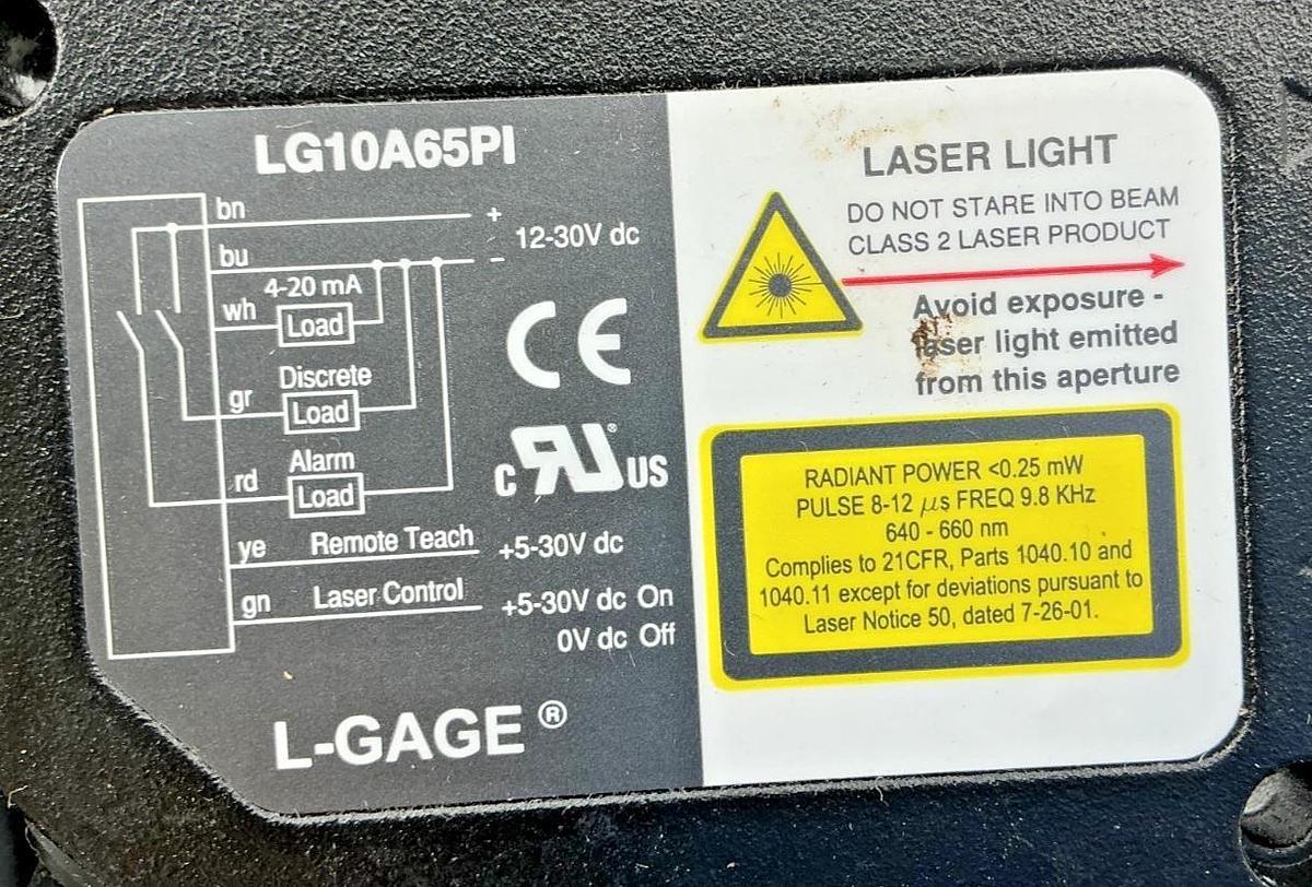 New Banner Engineering LG10A65PI Laser Gauging Sensor S: 75-125mm 8-Wire 54095