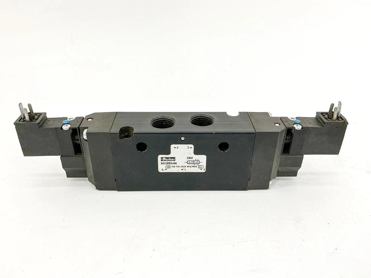 Used Parker B622BB549A Solenoid Valve 150PSI 1034kPA 24VDC 1.2W