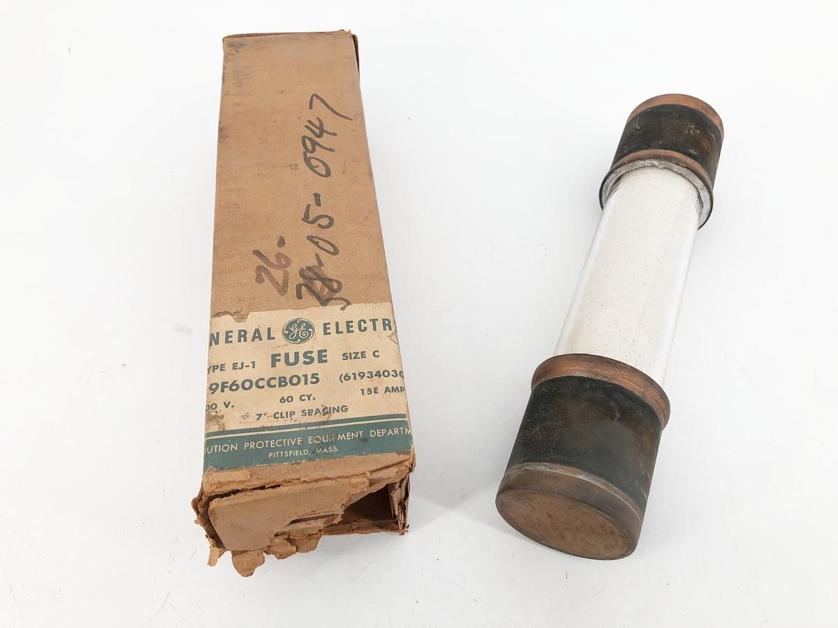 New GE General Electric 9F60CCB015 Fuse 2400V 15E Amp Type EJ-1 Size C