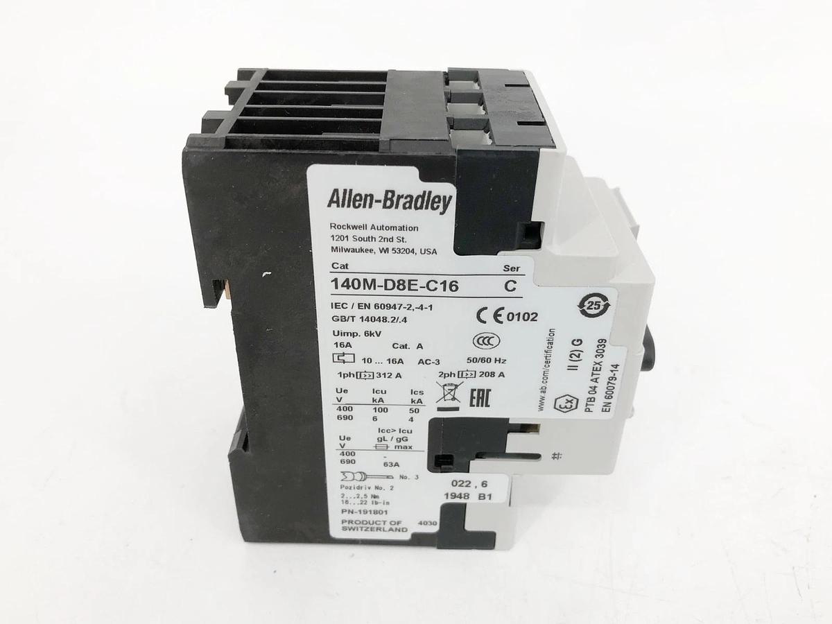 New Allen Bradley 140M-D8E-C16 Ser. C Motor Protector Circuit Breaker 10-16A