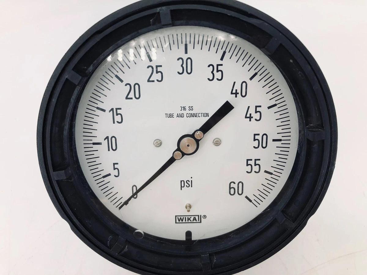 Used WIKA 9834826 Process Gauge 4.5 Dial 1/2 NPT Connection 0 to 60 Psi