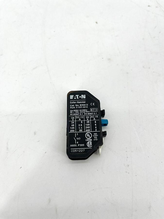 Used Eaton Cutler-Hammer EMA13 Auxiliary Contact for A-E Frame 1NO - Good Condition