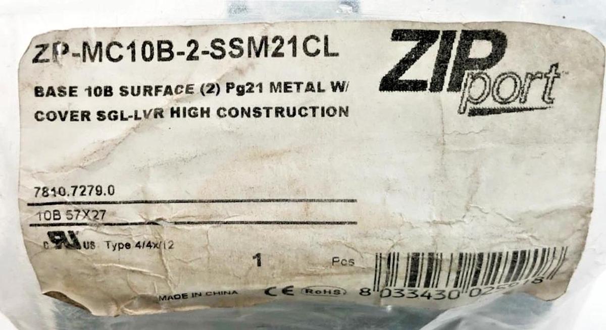 New ZIPport ZP-MC10B-2-SSM21CL Connector Housing Size 10B - No Box
