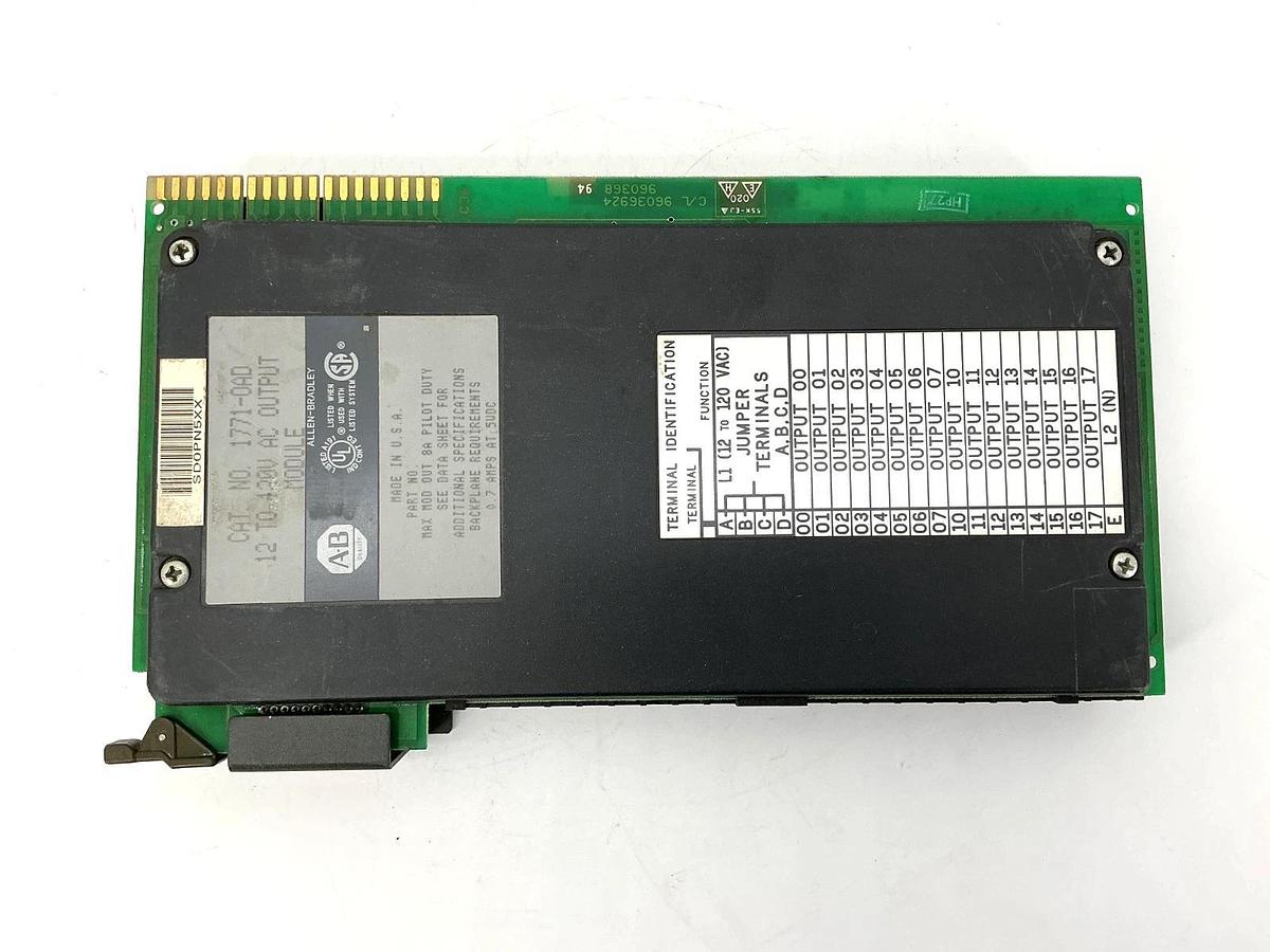 Used Allen Bradley 1771-OAD AC Output Module 16-Point 12-120VAC 50/60HZ 1771OAD