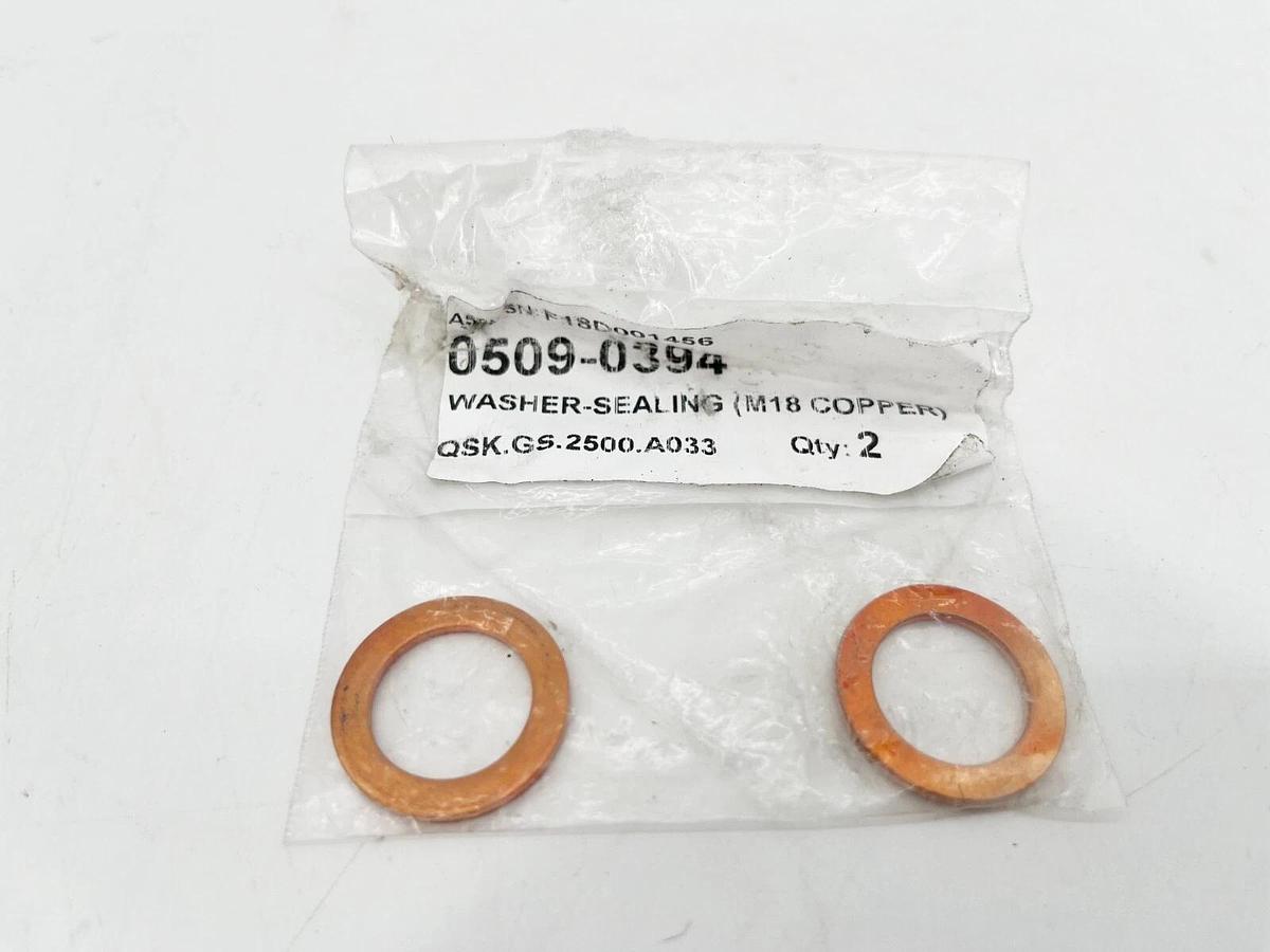 Lot of 2 New Onan 509-0394 Copper Sealing Washers M18 0509-0394
