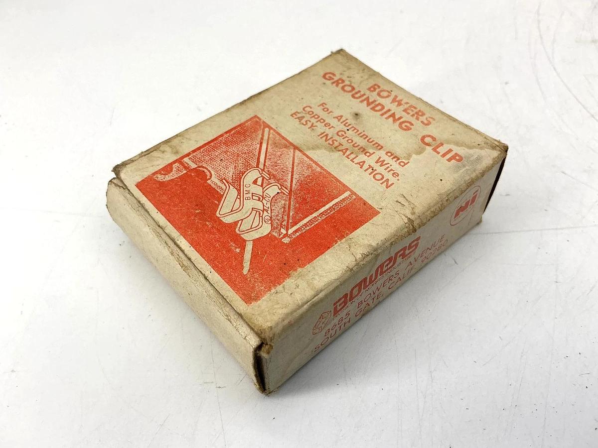 Box of 50 New Bowers GC Grounding Clip for Aluminum and Copper Ground Wire