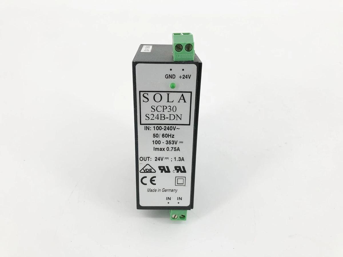 Used Sola SCP30 S24B-DN Power Supply In: 200-240V 0.75A Out: 24V 1.3A
