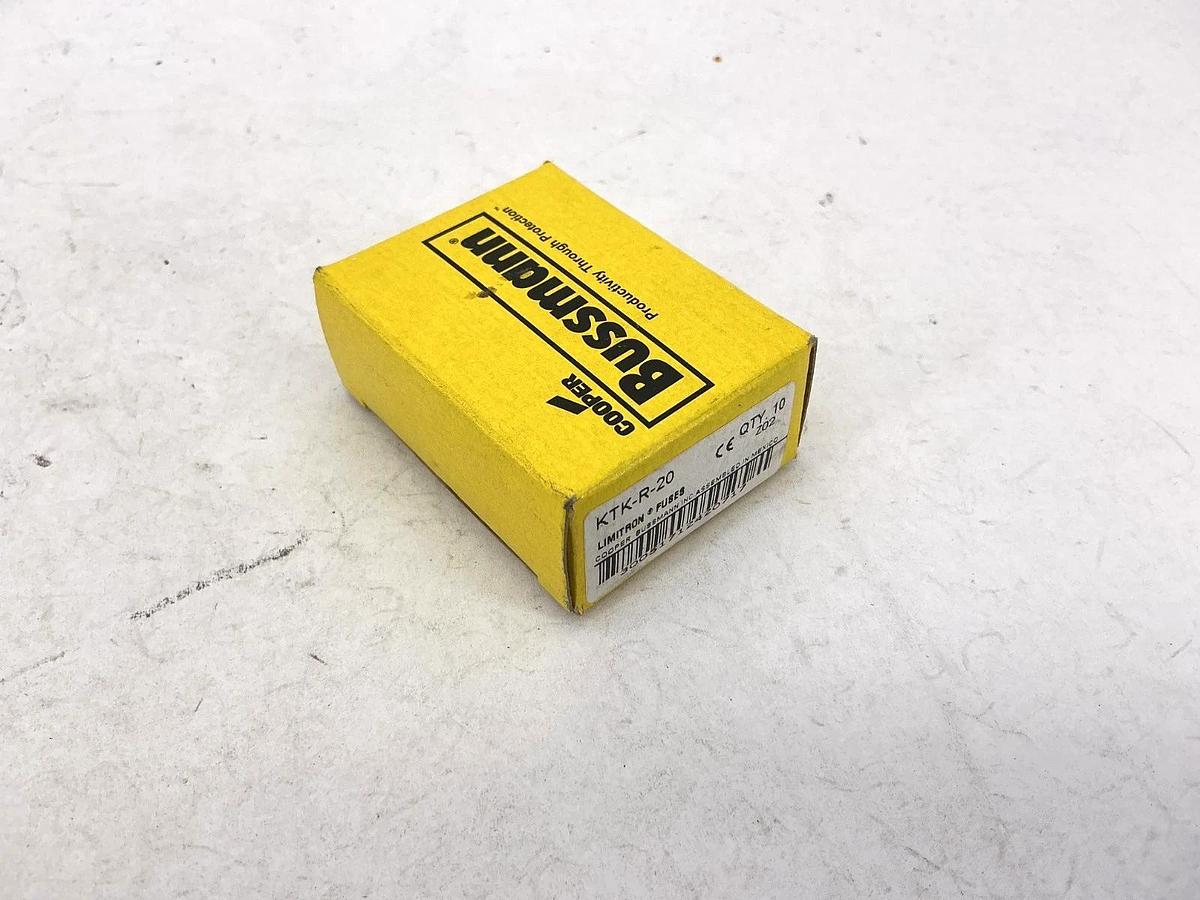 New Bussmann KTK-R-20 Limitron Current-Limiting Class CC Fuse 20A 600V Box of 10