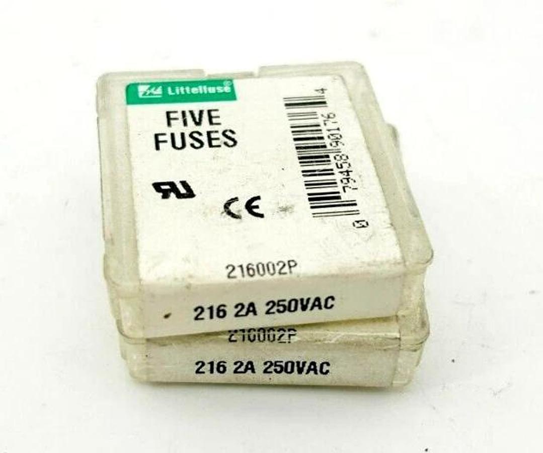 Lot of 10 New Littelfuse 216002P Fuses 2A, 250V