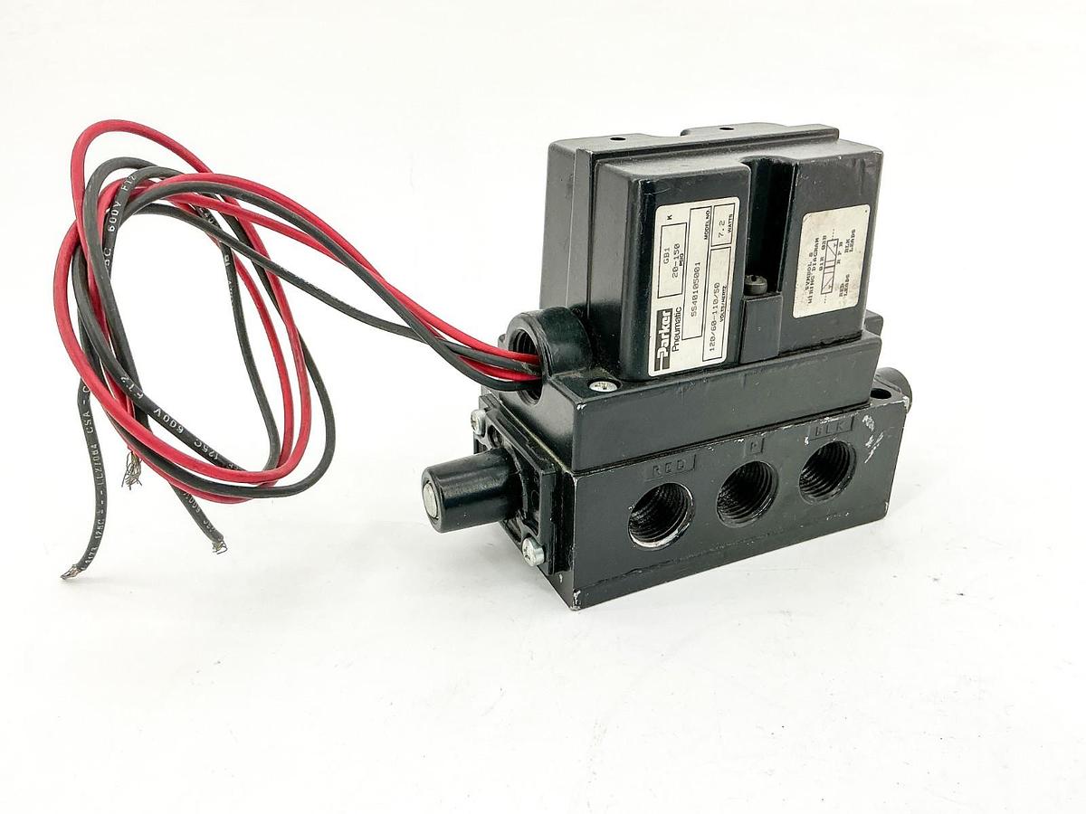 Used Parker SS40105001 Pneumatic Valve 20-150PSIG 110/120V 50/60Hz 7.2W