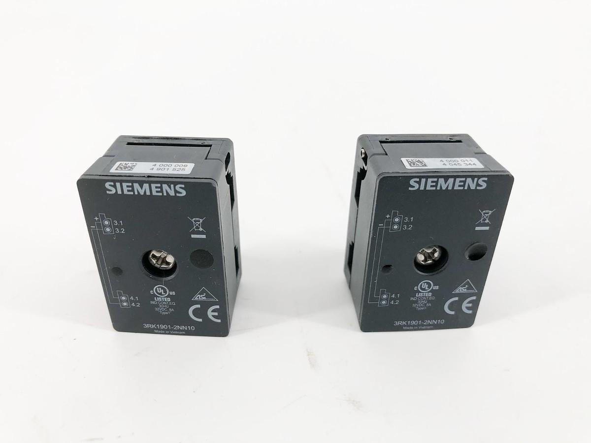 Lot of 2 New Siemens 3RK1901-2NN10 AS-Interface Distributors - No Box