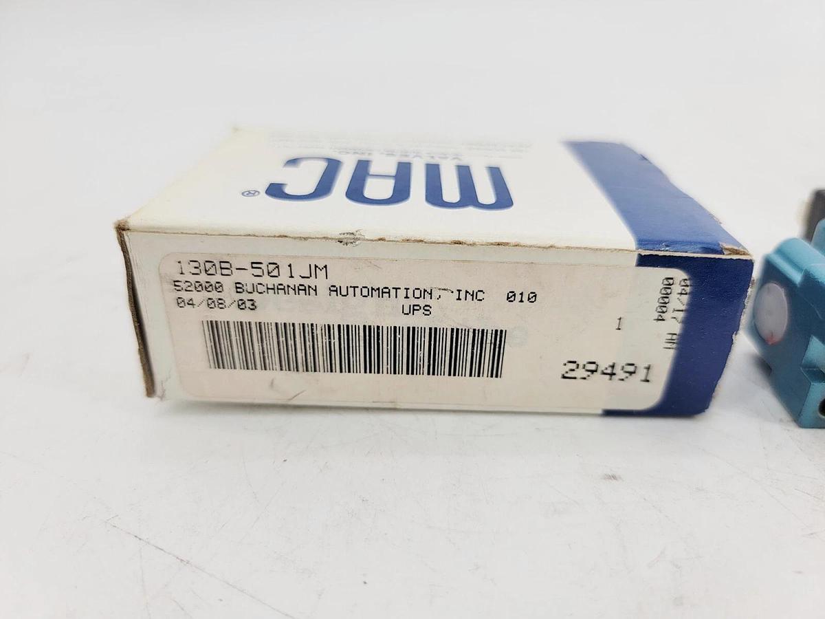 New Mac Valves 130B-501JM Solenoid Valve 24VDC 150PSI Max