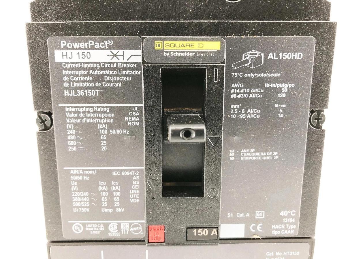 New Square D HJL36150T Circuit Breaker 150A 3P 600V PowerPact HJ 150