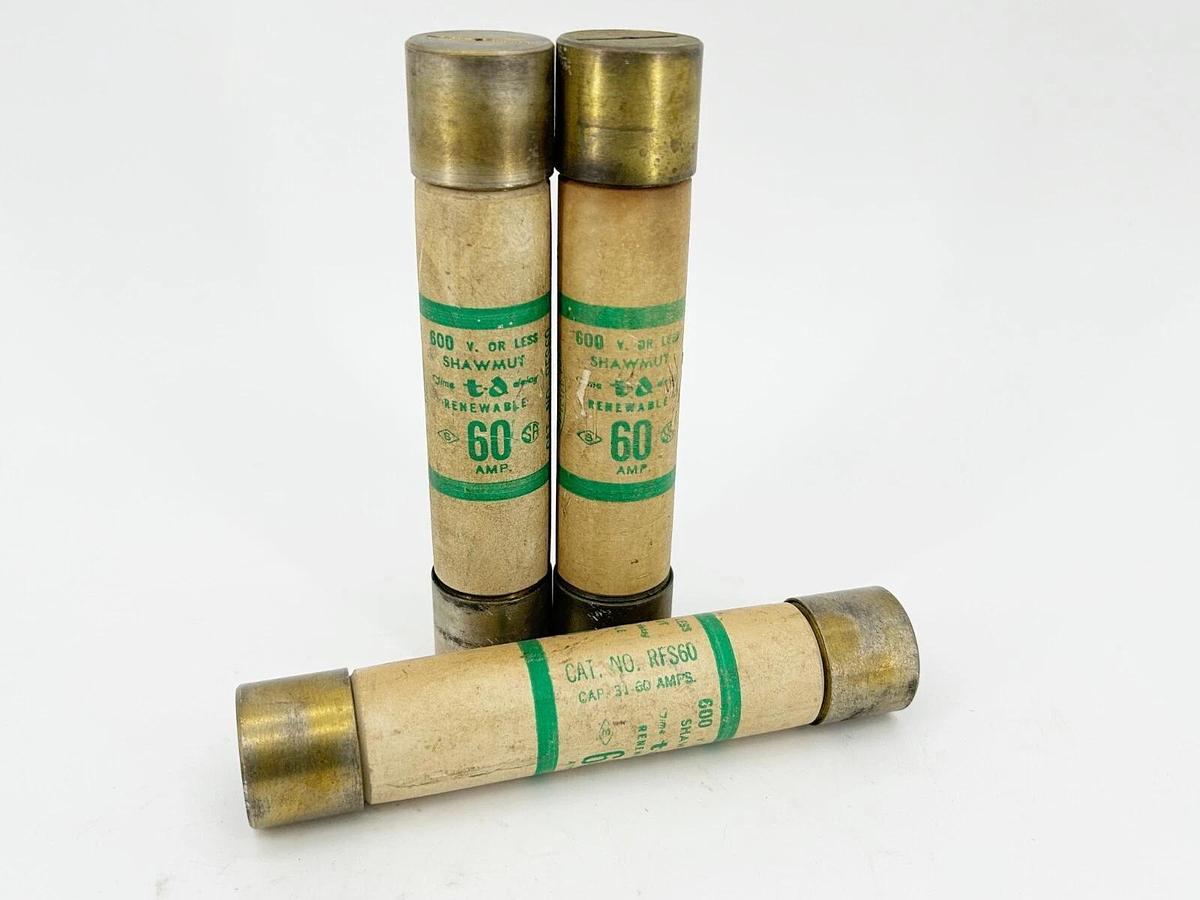 Used Ferraz Shawmut RFS60 Fast Acting Renewable Fuse 60A 600V