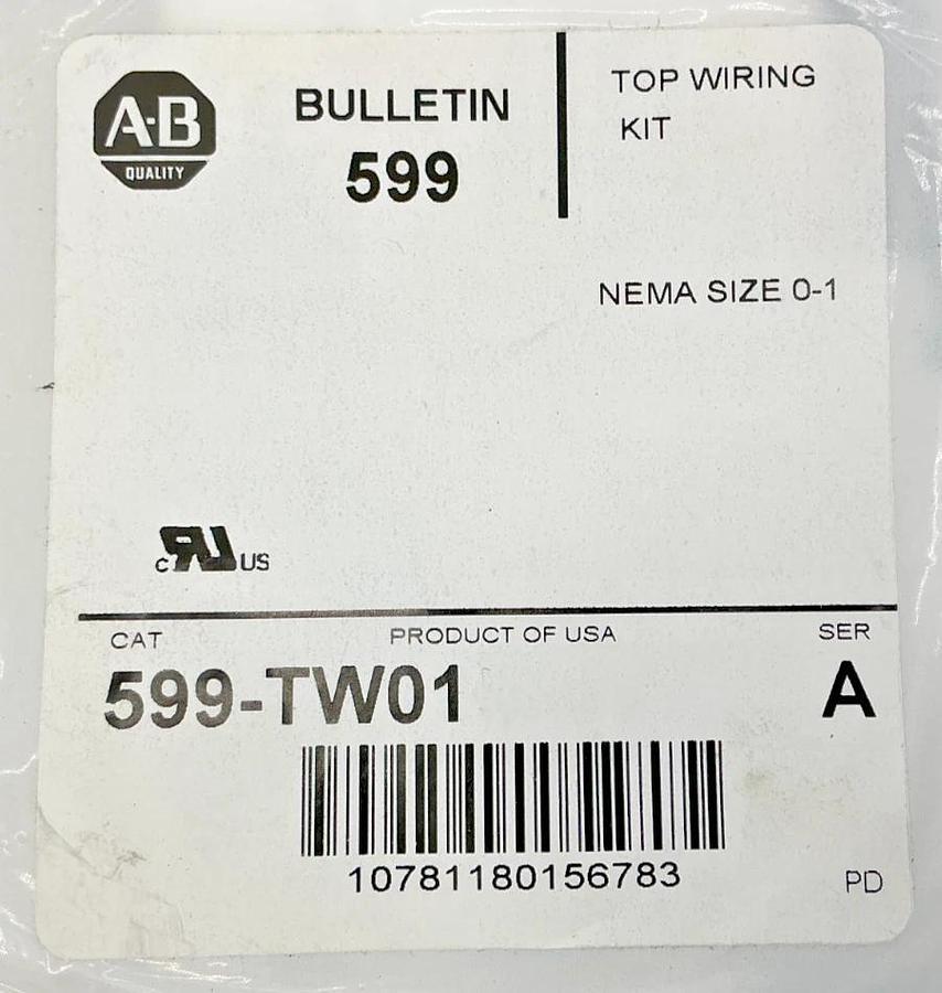 New Allen Bradley 599-TW01 Ser A Top Wiring Kit Nema Size 0-1 599TW01