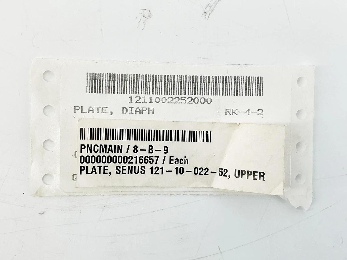 New Senus 121-10-022-52 Upper Pump Plate - No Box