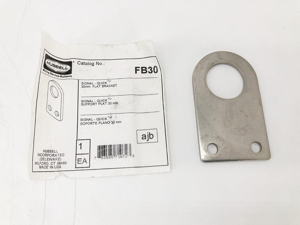 New Hubbell FB30 Flat Bracket 30mm Stainless Steel - No Box