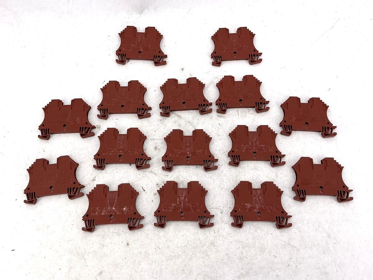 Lot of 15 New Allen Bradley 1492-J3-BR Terminal Block Brown 25A 600V