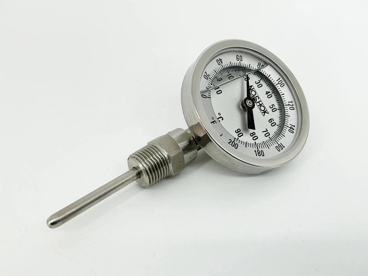 New NoShock 30-300-025-0/200-F/C-SL Thermometer 3" 0-200F 1/2NPT 2.5" Stem