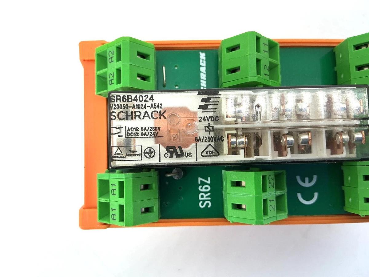 New Schrack SR6ZB024 Safety Relay DIN Rail 8A 250VAC 24VDC - No Box