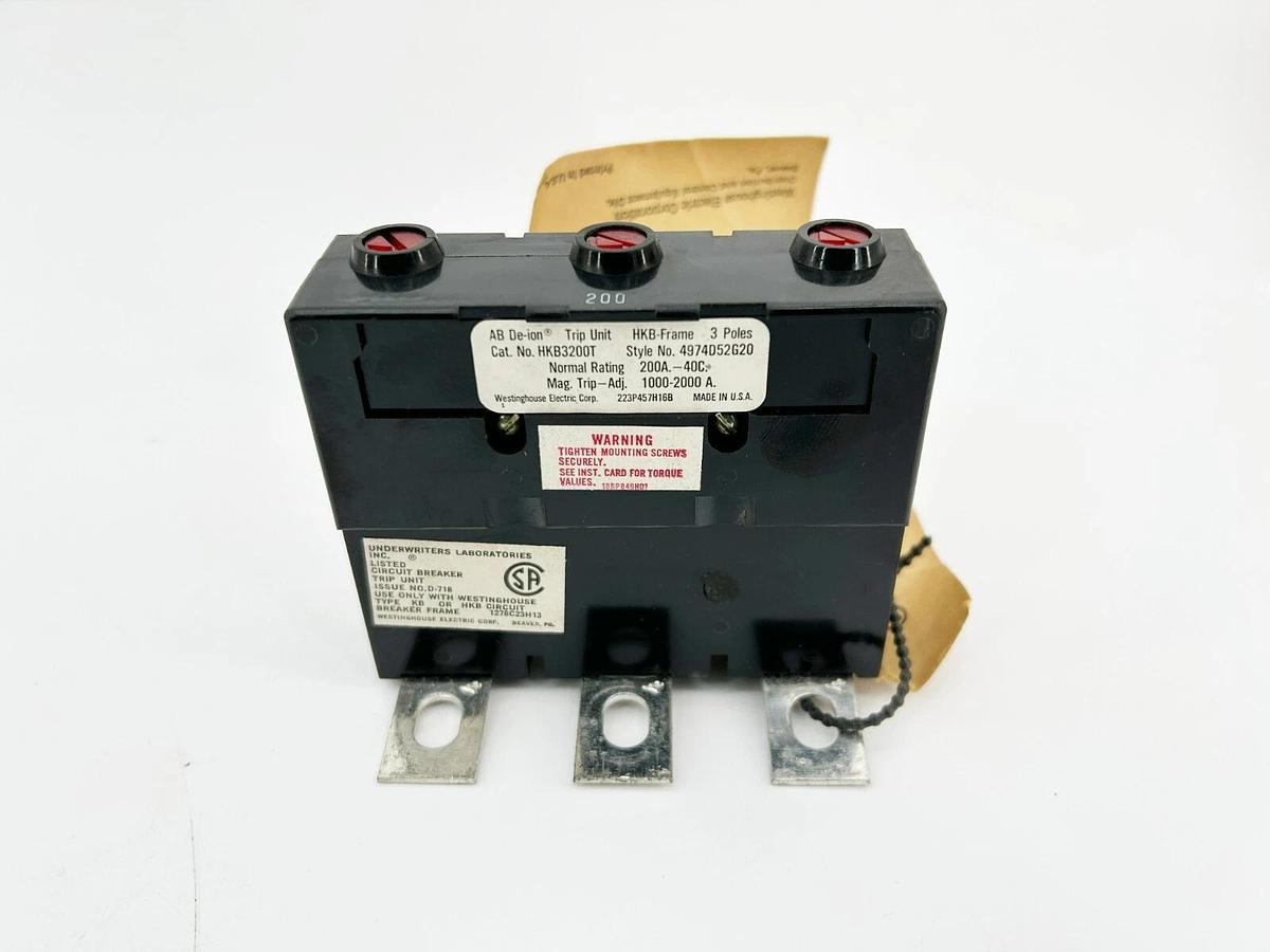 New Eaton Cutler-Hammer HKB3200T Trip Unit, 200 A