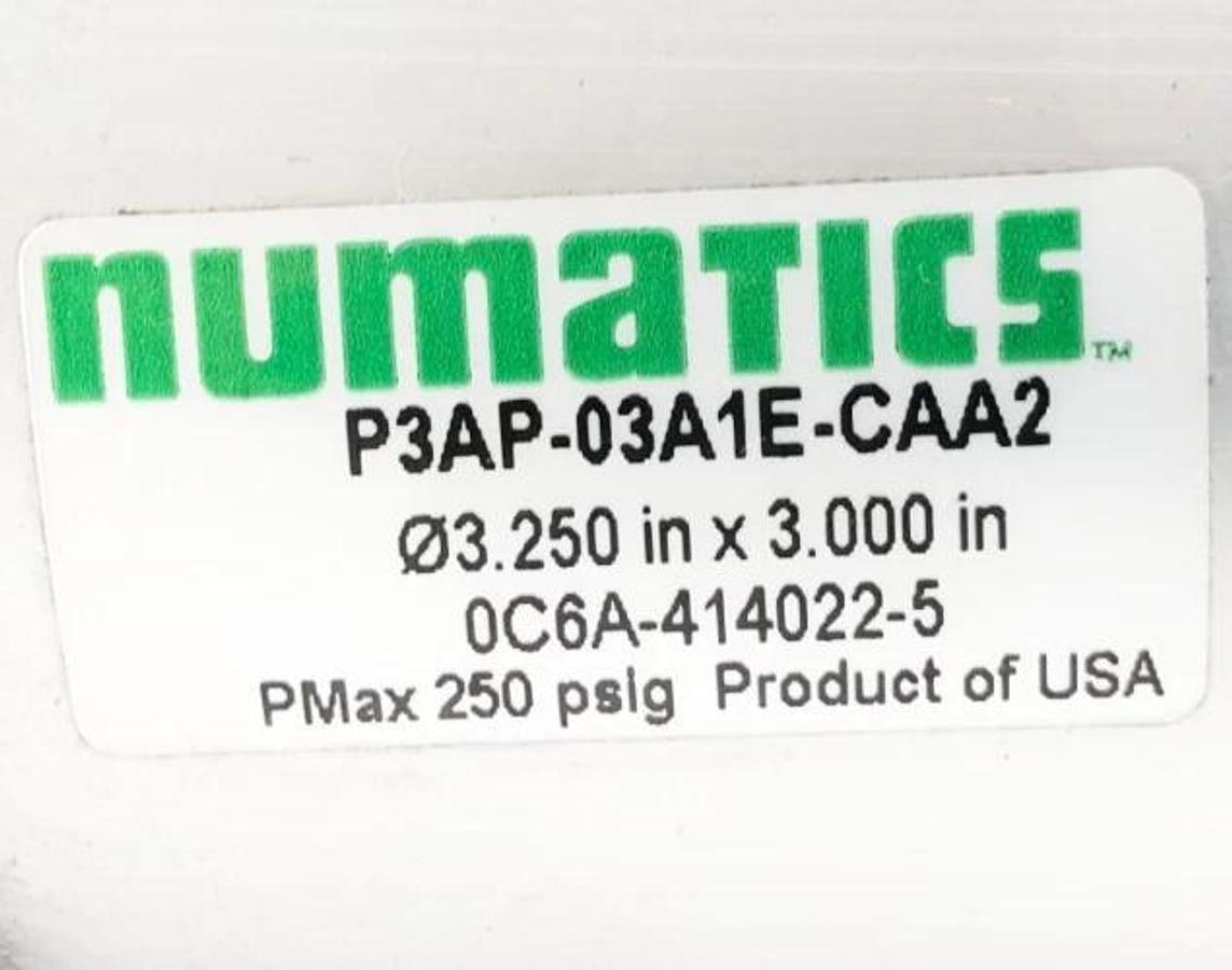 New Numatics P3AP-03A1E-CAA2 Cylinder 3.25" Bore 3" Stroke - No Box