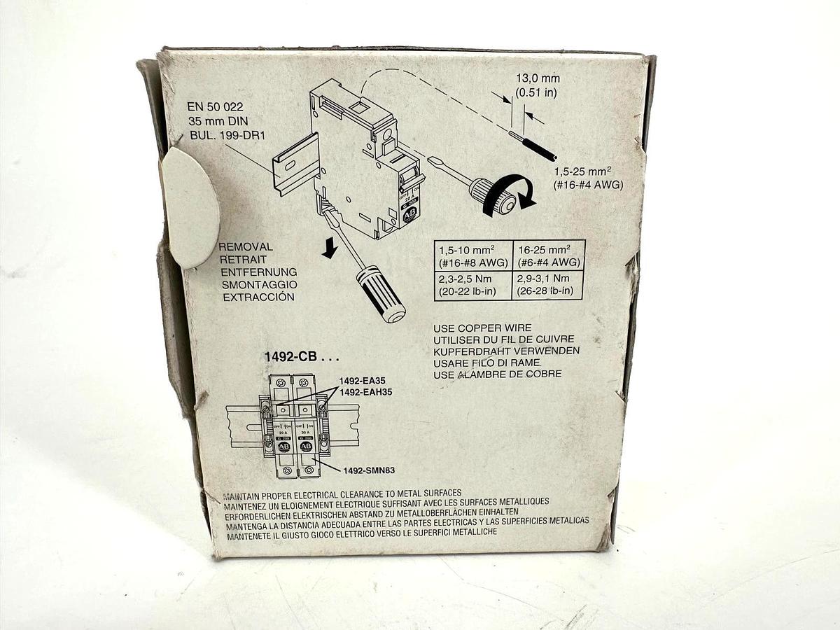 New Allen Bradley 1492-CB2G100 Ser C Manual Motor Controller 10A 2P