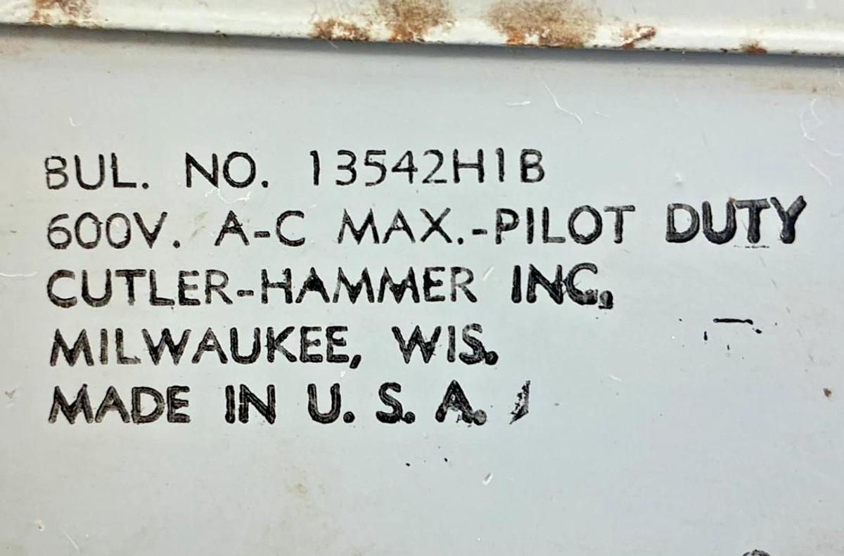 Used Cutler-Hammer 13542H1B Current Transformer & Rheostat Connection 600VAC