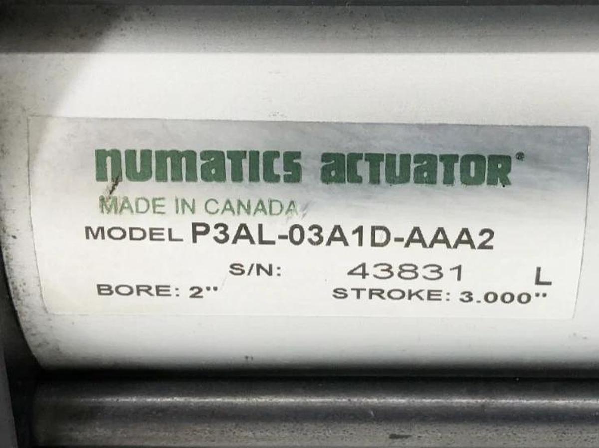 New Numatics P3AL-03A1D-AAA2 Pneumatic Cylinder 2" Bore 3" Stroke - No Box