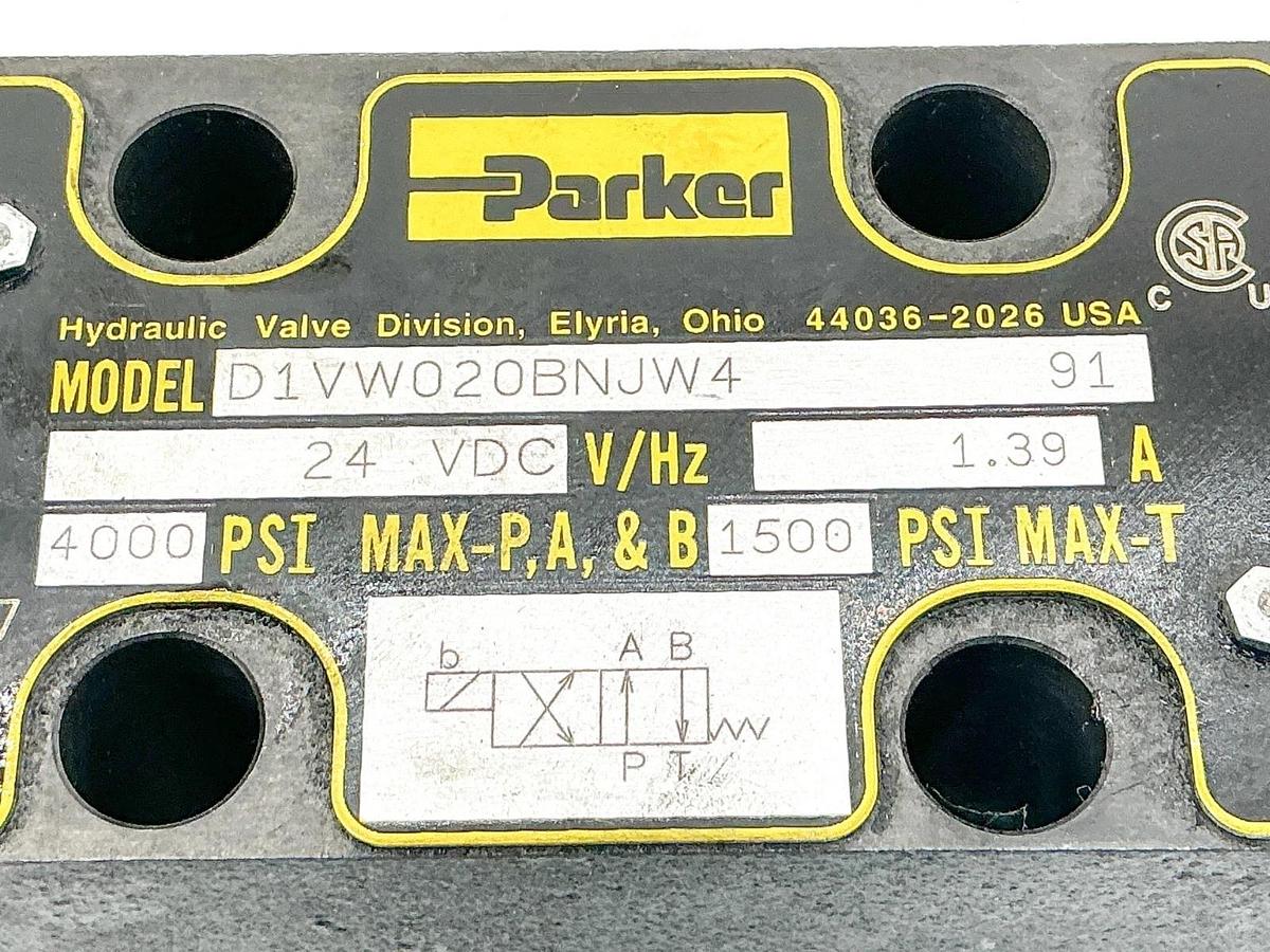 New Parker D1VW020BNJW4 91 Hydraulic Control Valve 4000PSI 24VDC 1.39A
